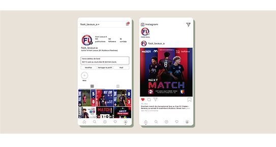 Projet Instagram pour Foot Lavaux
