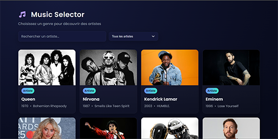 Image de ma page d'accueil du site web de test Json